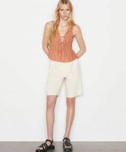 Frame-denim Cinched Crinkle Tank -- Terracotta
