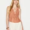 Frame-denim Cinched Crinkle Tank -- Terracotta