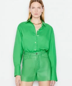 Frame-denim The Oversized Shirt -- Grass Green Women