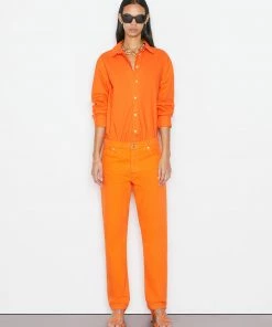 Frame-denim The Oversized Shirt -- Orange Crush