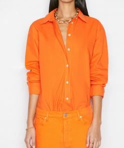 Coupon π Frame-denim The Oversized π Shirt -- Orange Crush π 6 Frame-denim The Oversized Shirt -- Orange Crush
