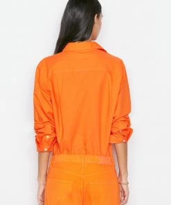 Coupon π Frame-denim The Oversized π Shirt -- Orange Crush π 7 Frame-denim The Oversized Shirt -- Orange Crush