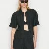 Frame-denim Pleated Lounge Shirt -- Noir