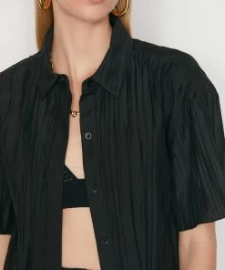 Buy π Frame-denim Pleated Lounge π Shirt -- Noir 𧨠7 Frame-denim Pleated Lounge Shirt -- Noir