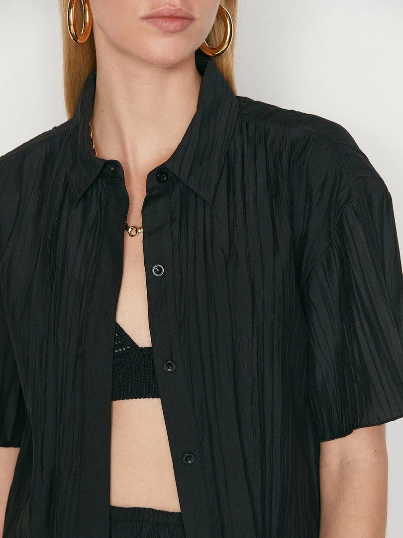 Buy π Frame-denim Pleated Lounge π Shirt -- Noir 𧨠3 Frame-denim Pleated Lounge Shirt -- Noir