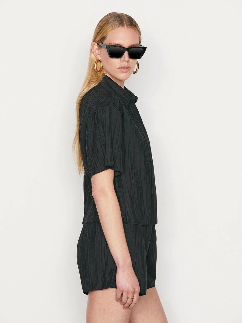 Buy π Frame-denim Pleated Lounge π Shirt -- Noir 𧨠4 Frame-denim Pleated Lounge Shirt -- Noir