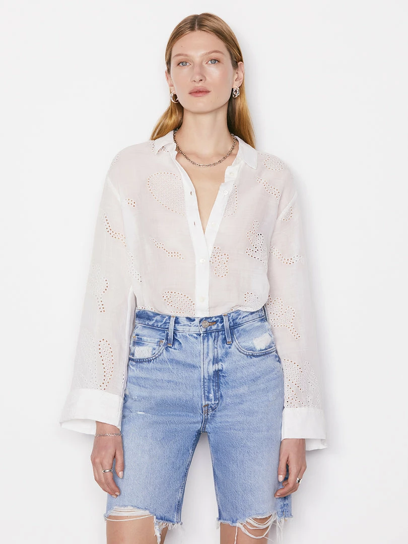 Cheapest π― Frame-denim π© Women Eyelet Tunic -- Blanc π 1 Frame-denim Women Eyelet Tunic -- Blanc