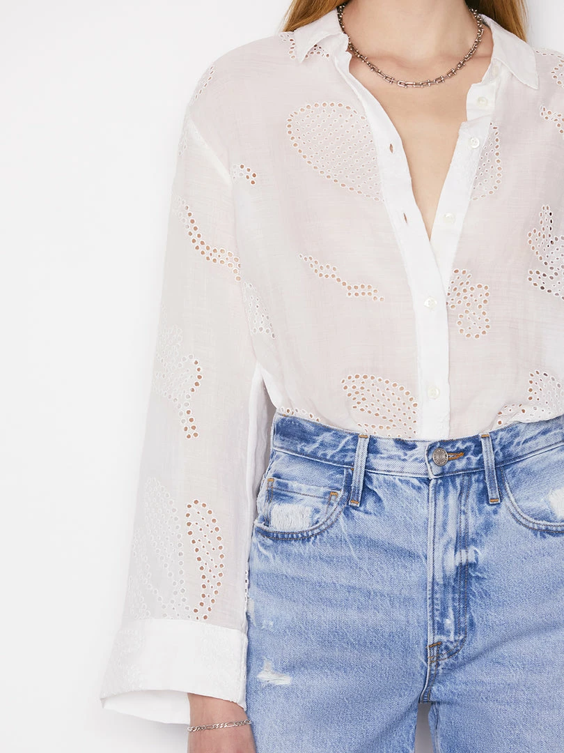 Cheapest π― Frame-denim π© Women Eyelet Tunic -- Blanc π 3 Frame-denim Women Eyelet Tunic -- Blanc