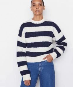 Frame-denim Oversized Crew Sweater -- Navy Multi Women