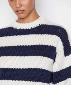 Brand new β Frame-denim Oversized Crew Sweater -- Navy Multi π© Women β¨ 6 Frame-denim Oversized Crew Sweater -- Navy Multi Women