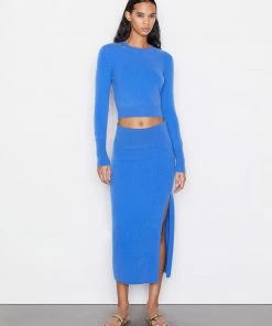 Frame-denim Women Compact Pencil Skirt -- Jet Stream