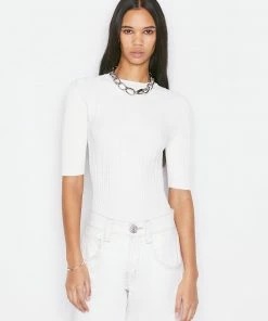 Frame-denim Mixed Rib Sweater -- Off White Women