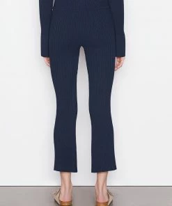 Frame-denim Crop Kick Sweater Pant -- Navy