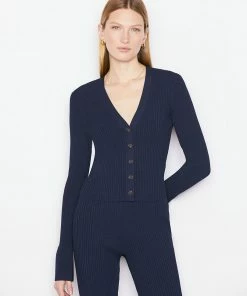 Frame-denim Women Button Front Cardi -- Navy