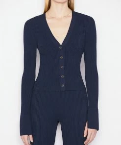 Frame-denim Women Button Front Cardi -- Navy