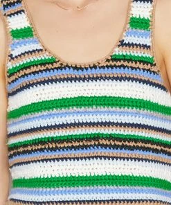 Frame-denim Women Hand Crochet Tank -- Mixed Multi