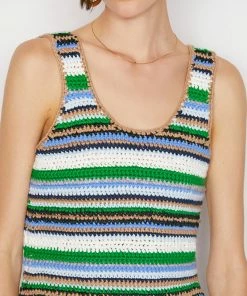 Frame-denim Women Hand Crochet Tank -- Mixed Multi