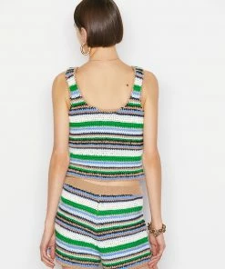 Frame-denim Women Hand Crochet Tank -- Mixed Multi