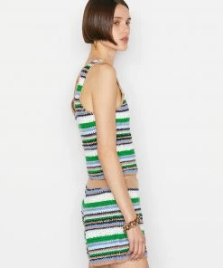 Frame-denim Women Hand Crochet Tank -- Mixed Multi