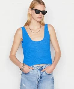 Frame-denim Women Crochet Tank -- Provence Blue