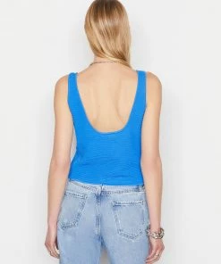 Frame-denim Women Crochet Tank -- Provence Blue