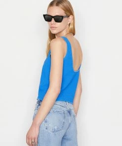 Frame-denim Women Crochet Tank -- Provence Blue