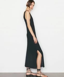 Frame-denim Crochet Midi Dress -- Noir Women