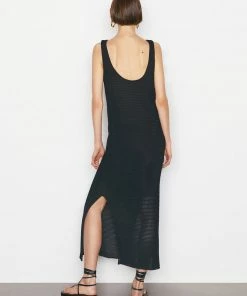 Frame-denim Crochet Midi Dress -- Noir Women