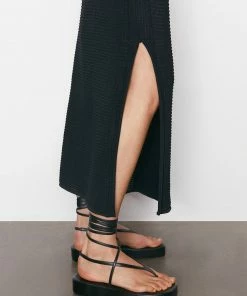 Frame-denim Crochet Midi Dress -- Noir Women