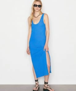 Frame-denim Crochet Midi Dress -- Provence Blue
