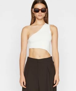 Frame-denim One Shoulder Crop Sweater -- Off White Women