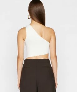 Frame-denim One Shoulder Crop Sweater -- Off White Women