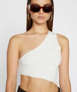 Frame-denim One Shoulder Crop Sweater -- Off White Women