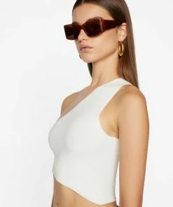 Frame-denim One Shoulder Crop Sweater -- Off White Women