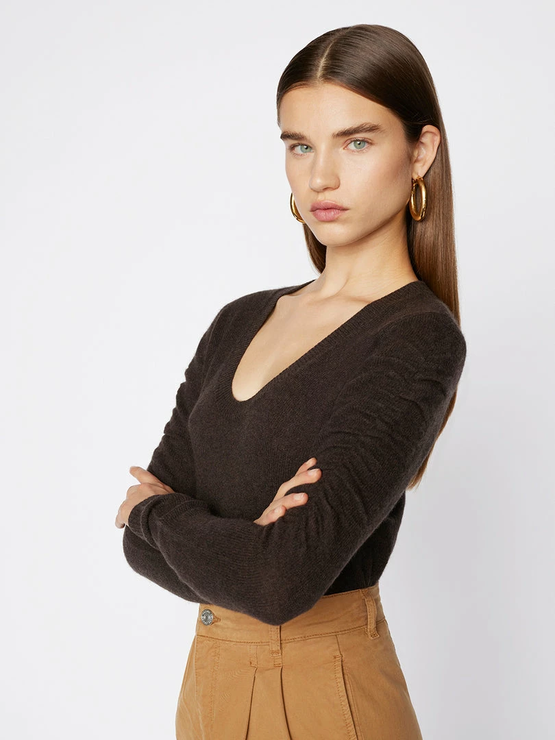 New β Frame-denim Long Sleeve Scoop Neck Sweater -- Americano π€© 3 Frame-denim Long Sleeve Scoop Neck Sweater -- Americano