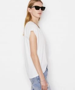 Budget π Frame-denim Le Mid Rise V Neck Tee -- Blanc π 10 Frame-denim Le Mid Rise V Neck Tee -- Blanc