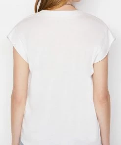 Budget π Frame-denim Le Mid Rise V Neck Tee -- Blanc π 9 Frame-denim Le Mid Rise V Neck Tee -- Blanc