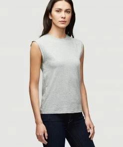 Frame-denim Women Le Mid Rise Muscle Tee -- Gris Heather