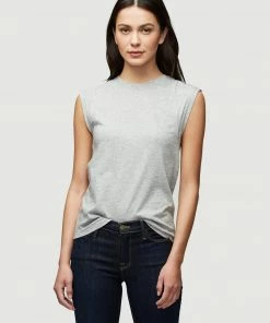 Frame-denim Women Le Mid Rise Muscle Tee -- Gris Heather