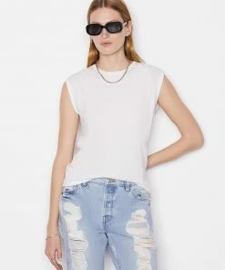 Frame-denim Women Le Mid Rise Muscle Tee -- Blanc