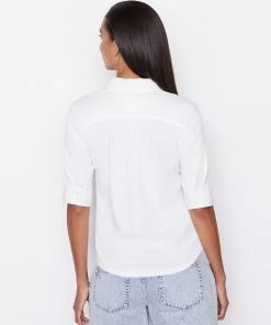 Frame-denim 70S Knit Short Sleeve Shirt -- Blanc