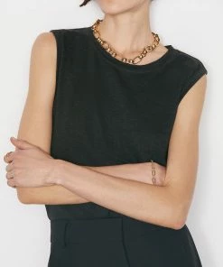 Frame-denim Women Swingy Muscle Tank -- Noir