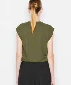 Cheapest π Frame-denim π© Women Knotted Rolled Tee -- Fatigue π 7 Frame-denim Women Knotted Rolled Tee -- Fatigue