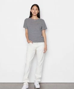 Frame-denim Striped Crewneck Tee -- Navy Multi