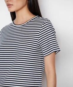 Frame-denim Striped Crewneck Tee -- Navy Multi
