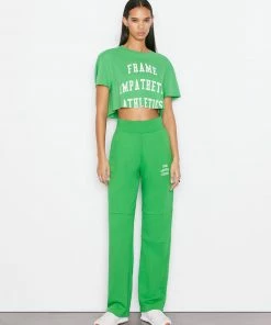 Frame-denim Cutoff Slouchy Tee -- Grass Green Women