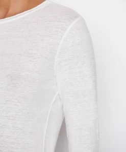 Promo βοΈ Frame-denim Easy Crew Long Sleeve -- Blanc π© Women π 6 Frame-denim Easy Crew Long Sleeve -- Blanc Women