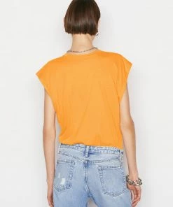 Frame-denim Le Mid Muscle Crew -- Kumquat Women