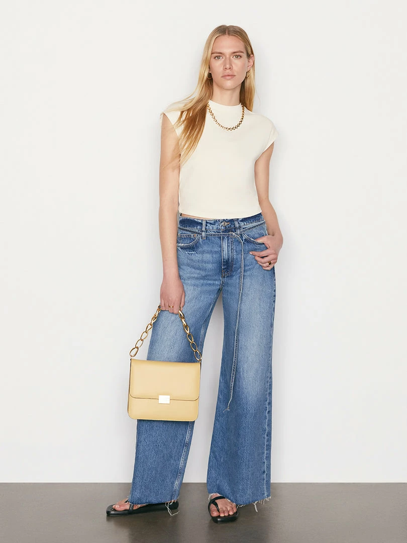 Budget π Frame-denim π© Women Cropped Mock Neck -- Bone π€© 2 Frame-denim Women Cropped Mock Neck -- Bone