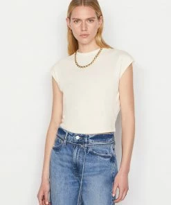Frame-denim Women Cropped Mock Neck -- Bone